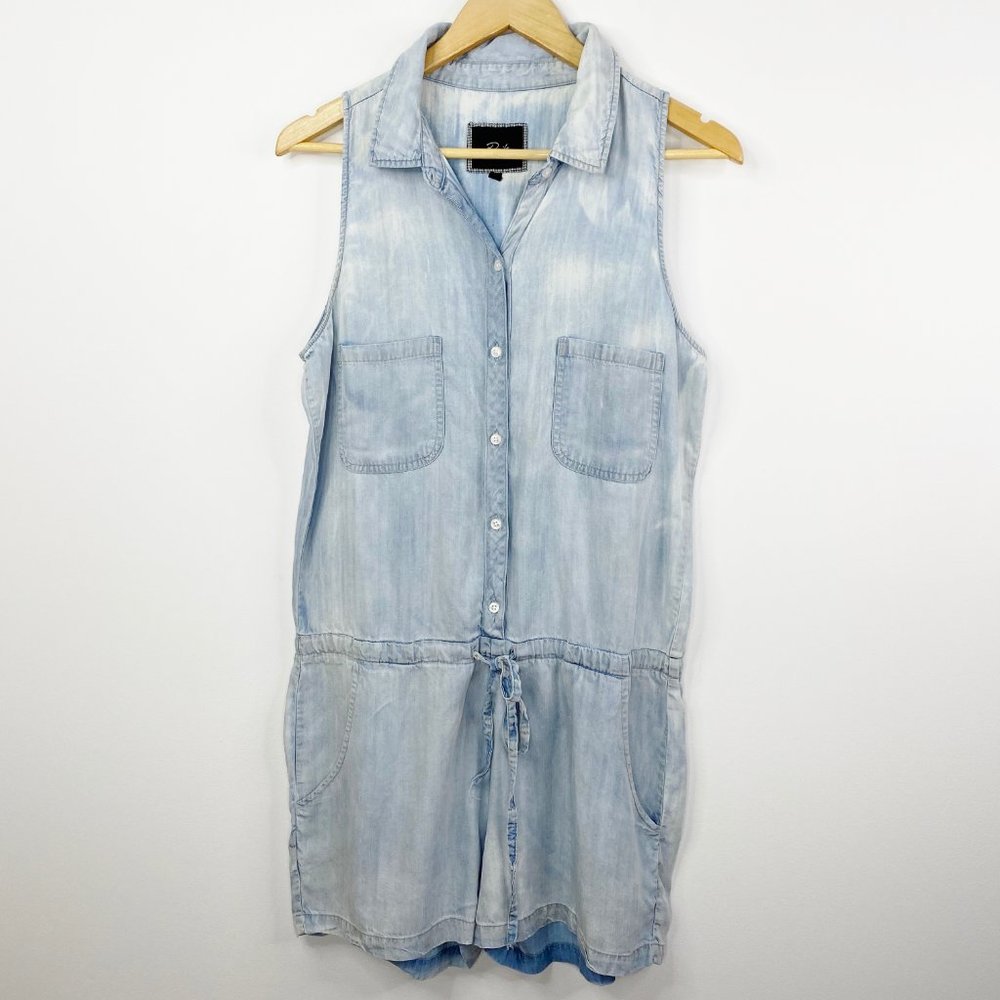 Rails Fiona Chambray Sleeveless Shorts Romper - image 2
